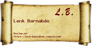 Lenk Barnabás névjegykártya